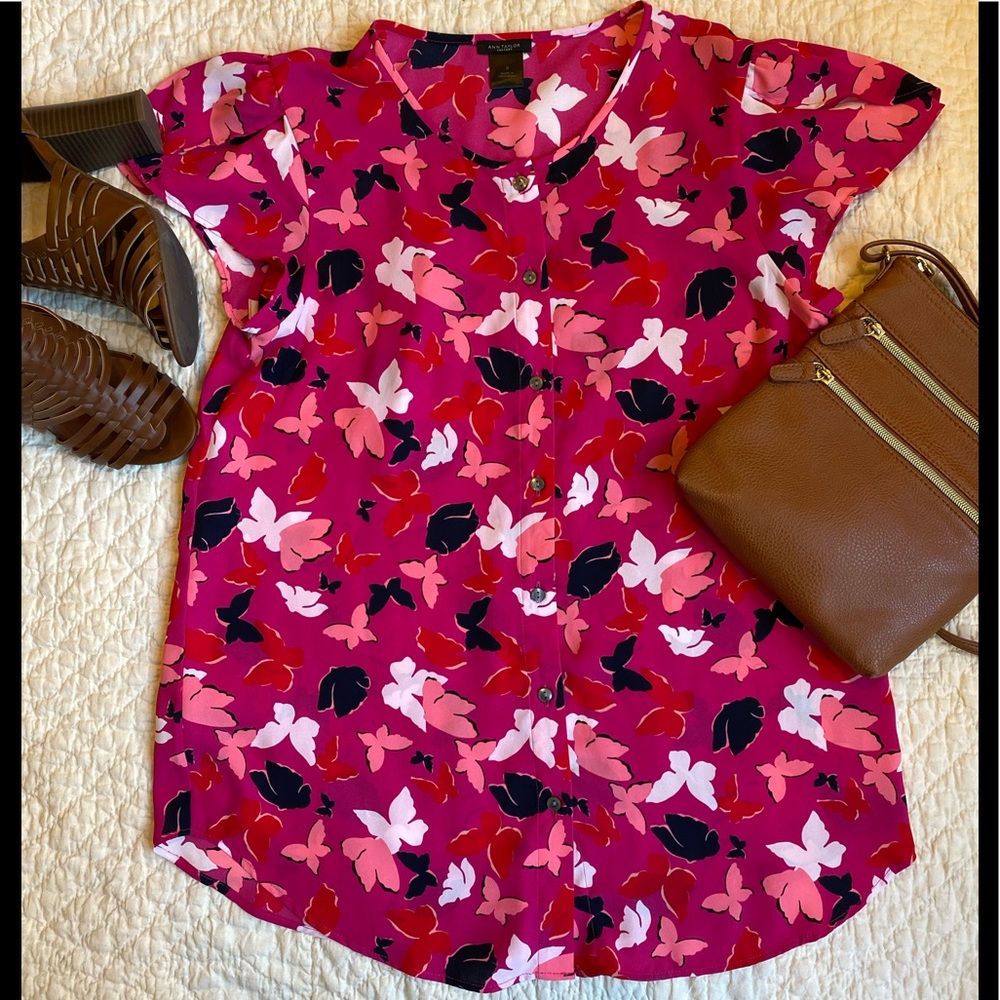 🦋 Ann Taylor 🦋 butterfly print top